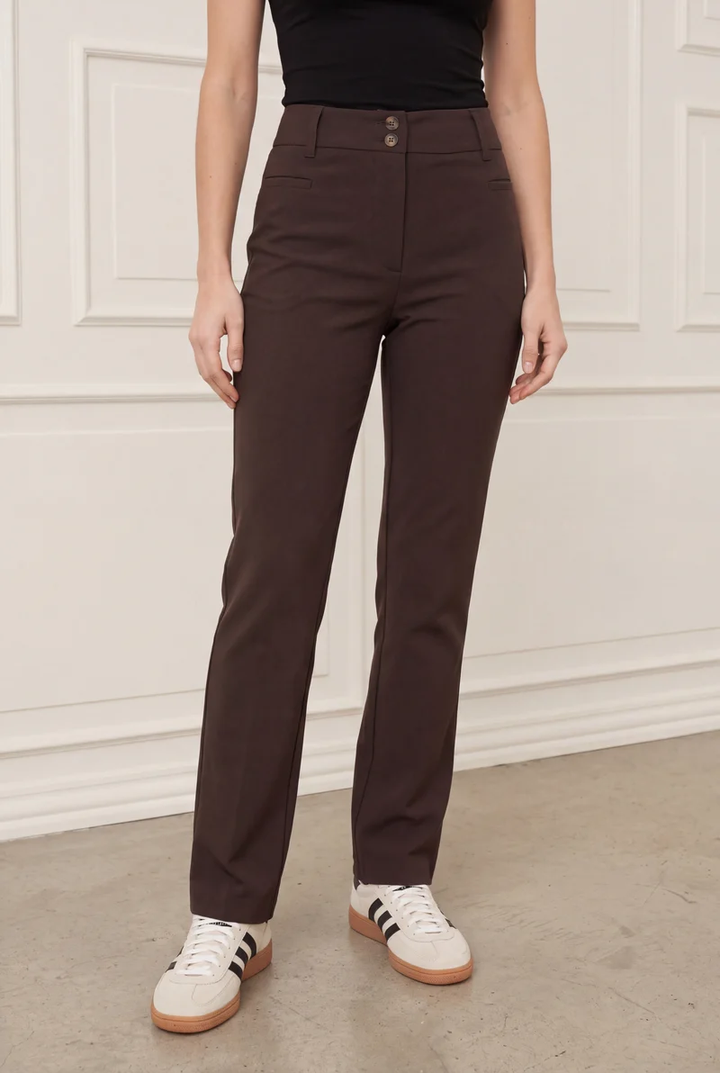 Firenze Straight Pant - Dark brown