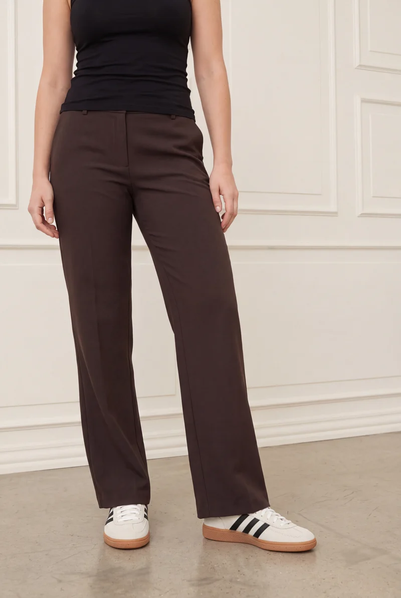 Firenze Wide Pant - Dark brown