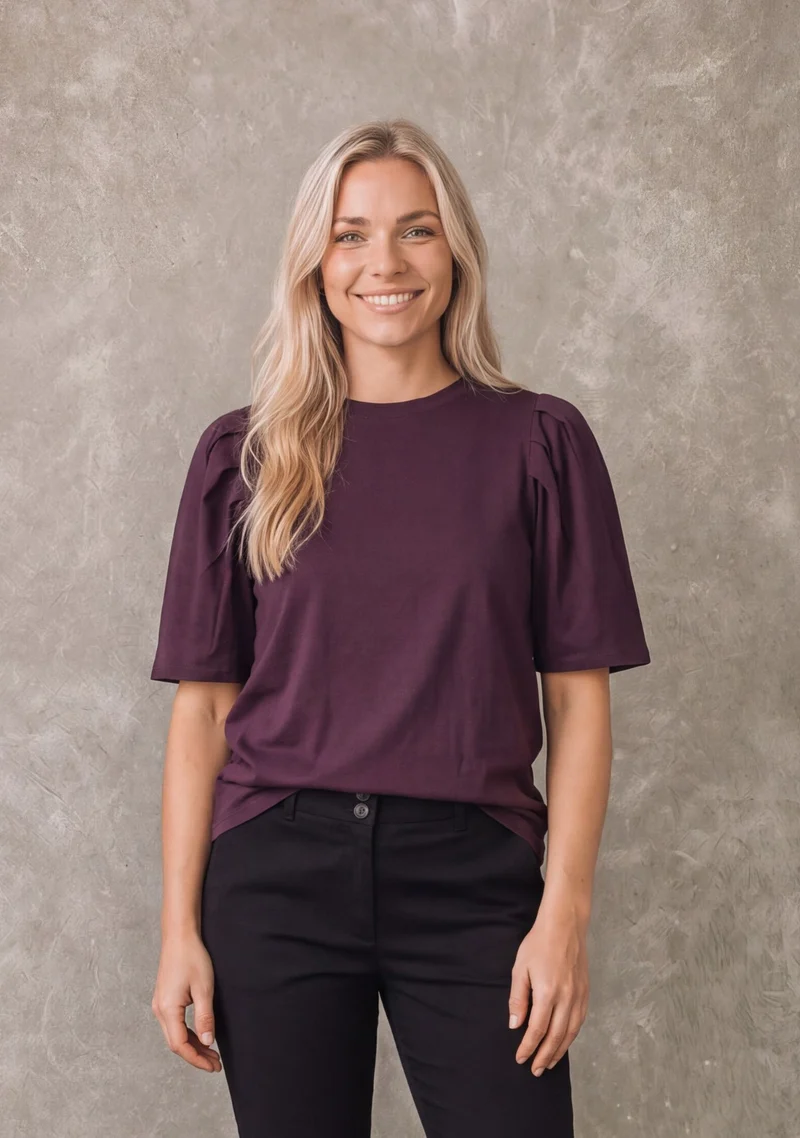 Tinni s/s T-Shirt - Aubergine