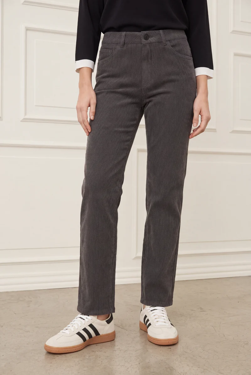 Monza Long Striped Pant - Potato w/Black Stripe