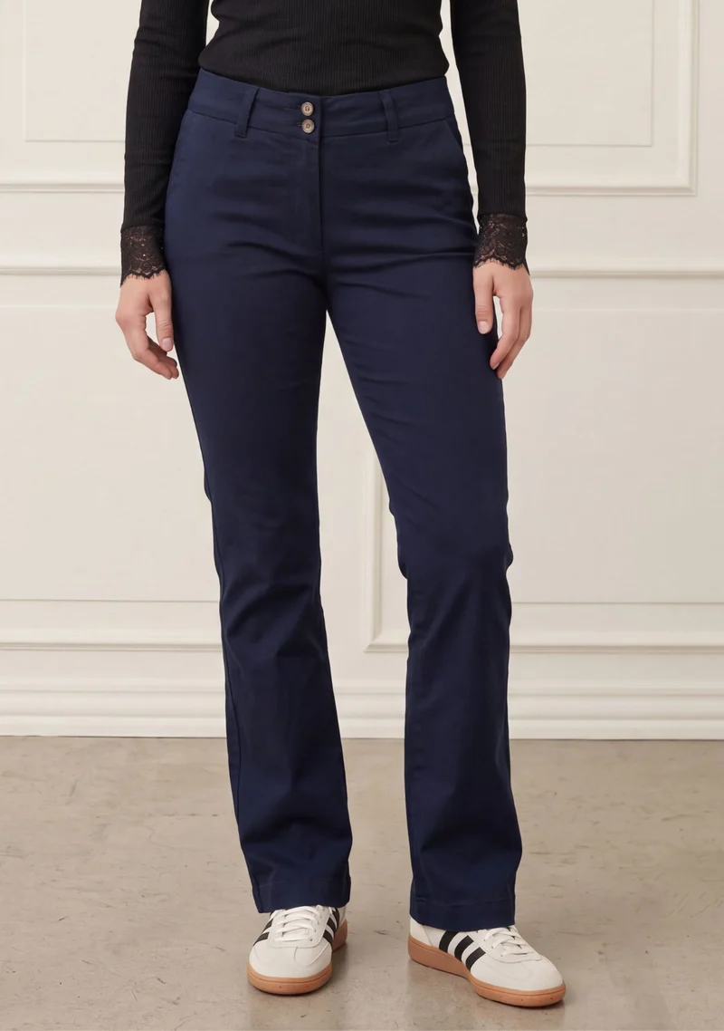 Isay Long Highwaist Chino - Navy
