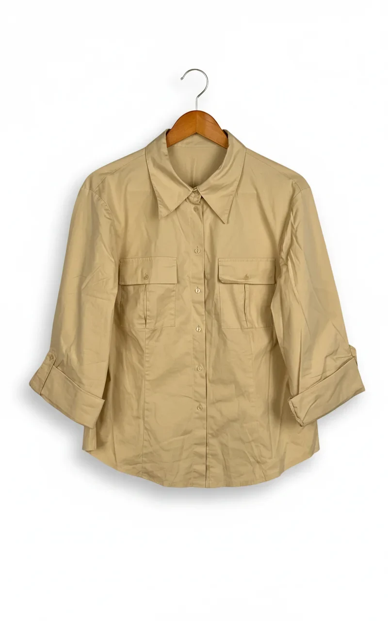Taifun Collection beige knäppt skjorta