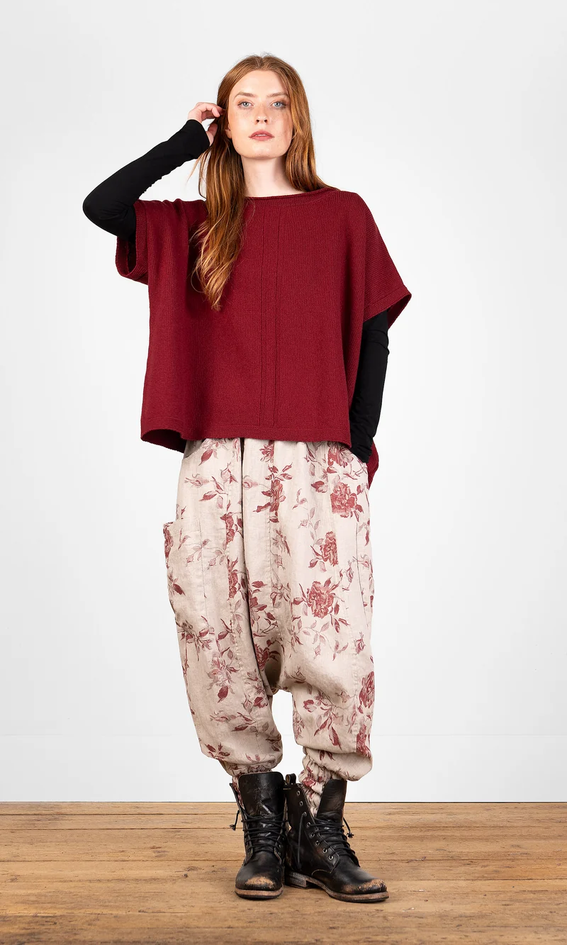 Stickad väst i ull, oversize