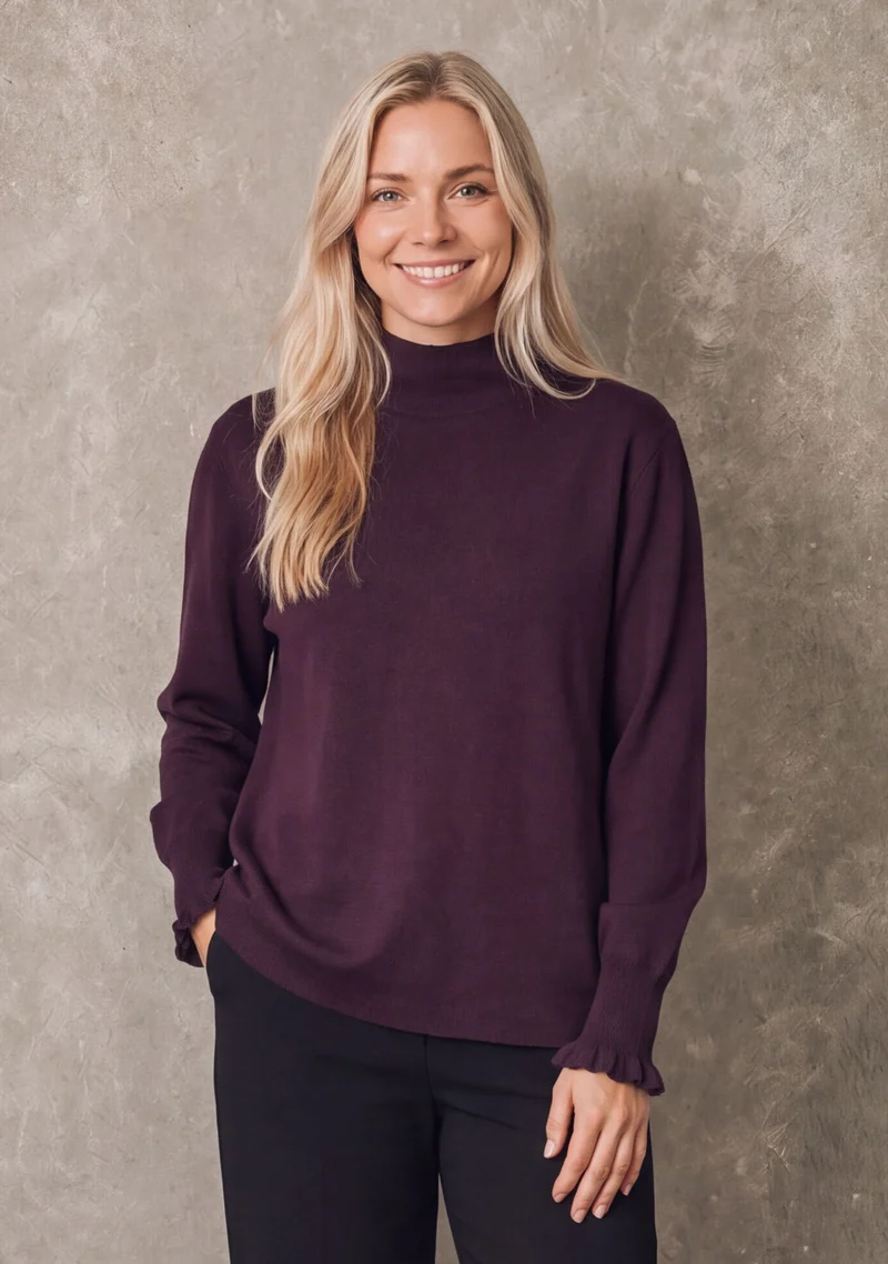 Frigga New Pullover - Aubergine
