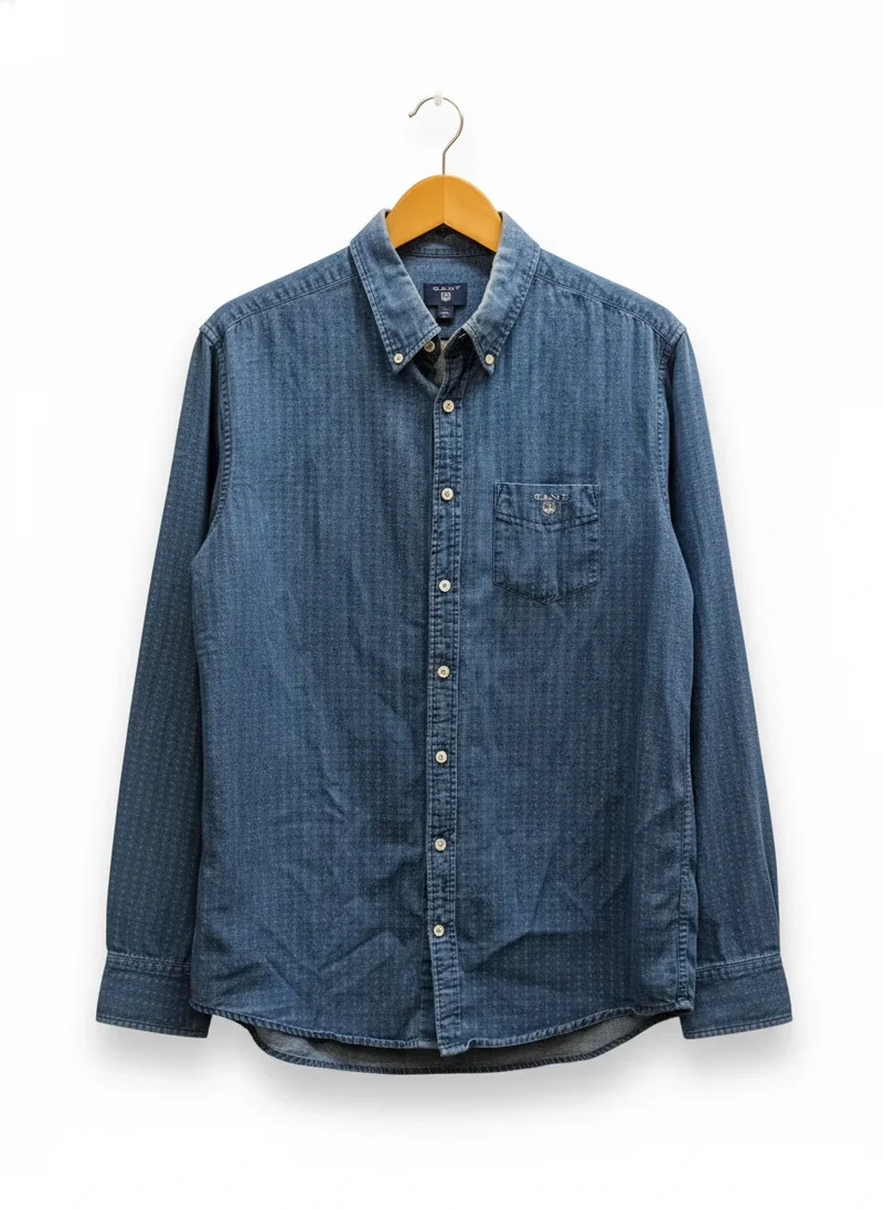 GANT Indigo mönstrad skjorta L