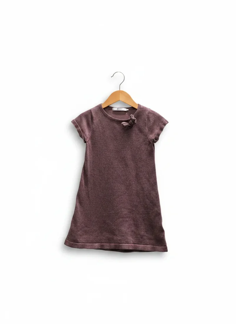H&M stickad mauvebrun klänning