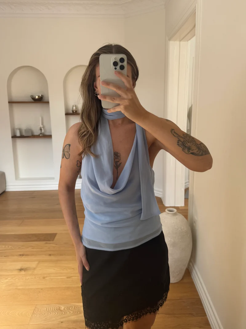 Frederikke top pastelblå