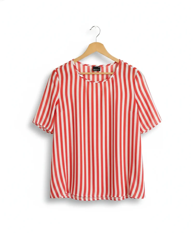 Gina Tricot randig blus i rött och vitt