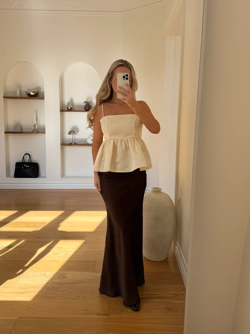 Flora nederdel mørkebrun