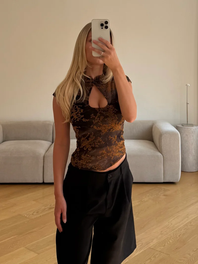Aurora top brun