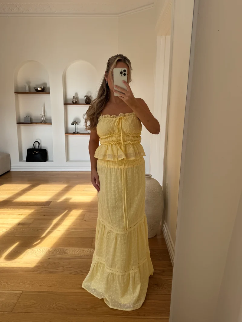 Laura nederdel gul