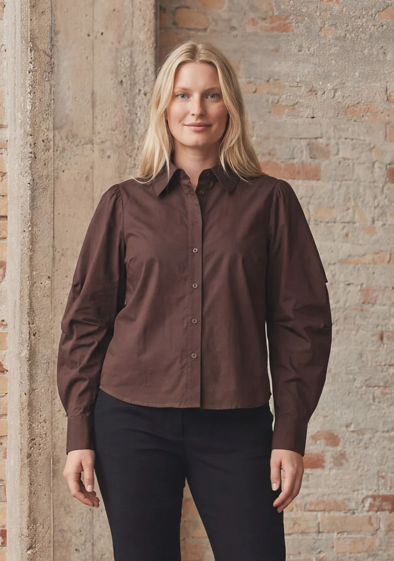 Sigga Sleeve Shirt - Dark brown