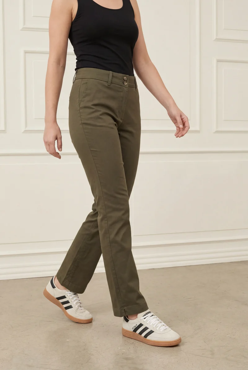 Isay Long Highwaist Chino - Khaki