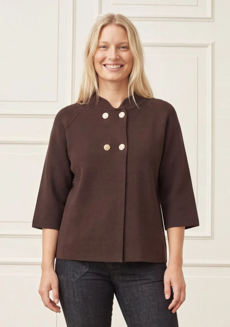 Jena Poncho Blouse - Dark brown