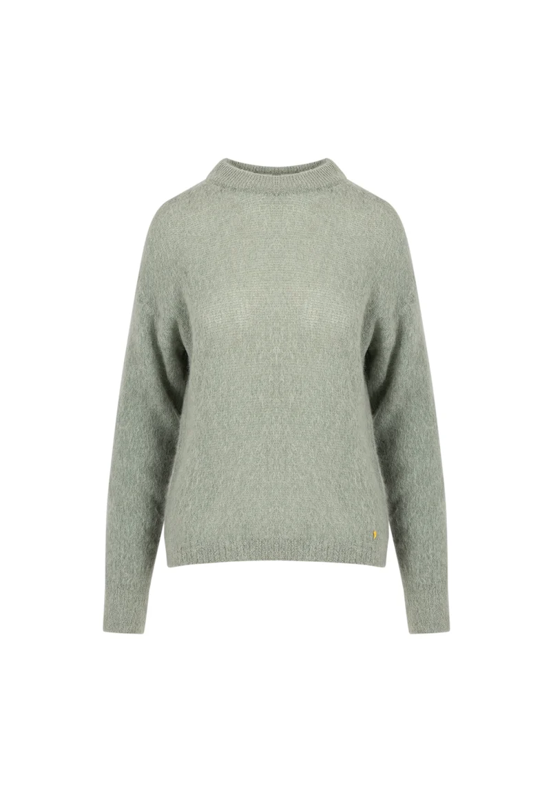 O-ringad stickad i alpacka - Dusty green