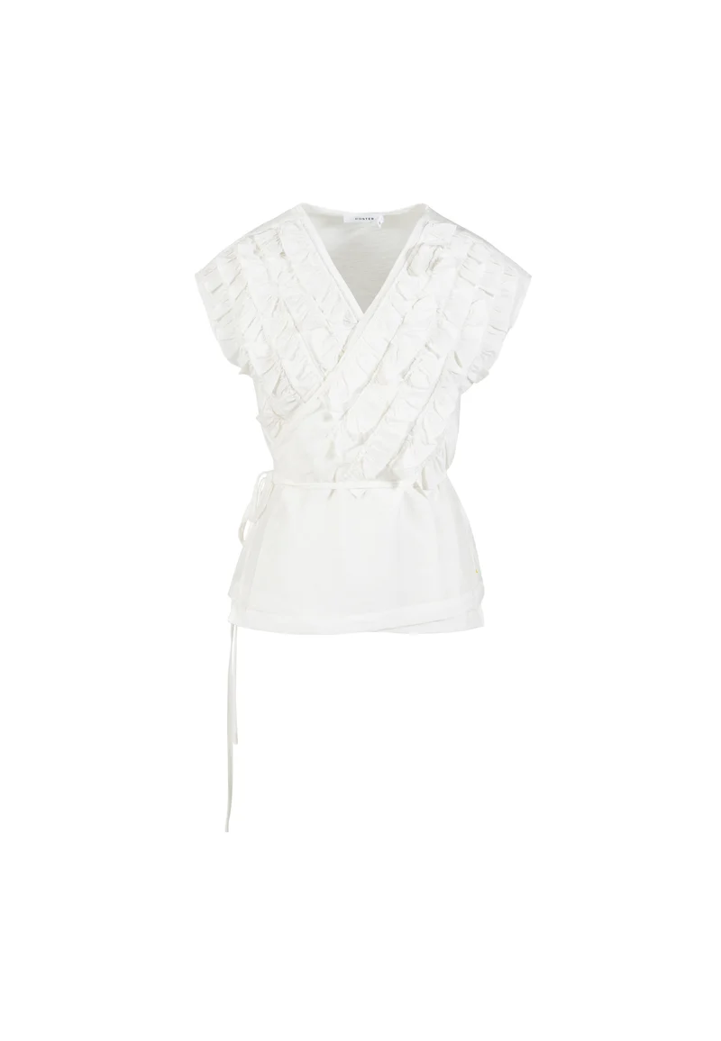 Omslag volangtop - White