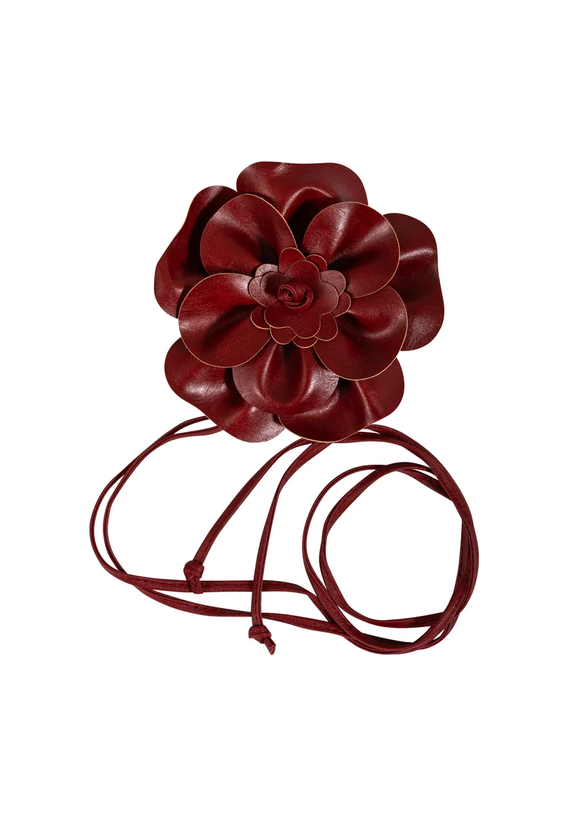 Flower wrap belt - Red