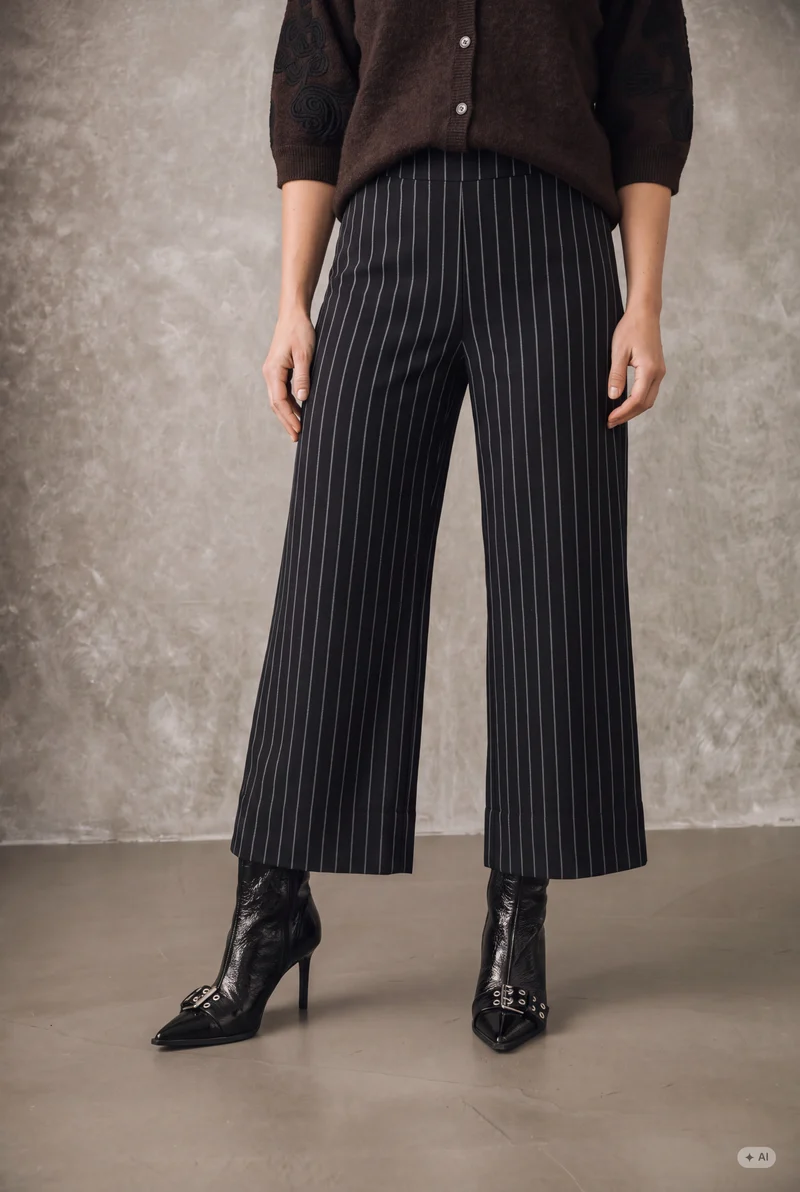 Sigga Striped Pant - Black Pinstripe
