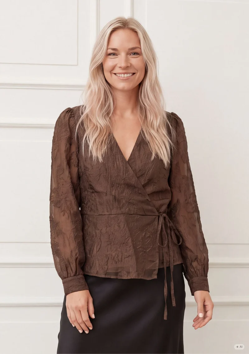 Ova Wrap Blouse - Bronze Look