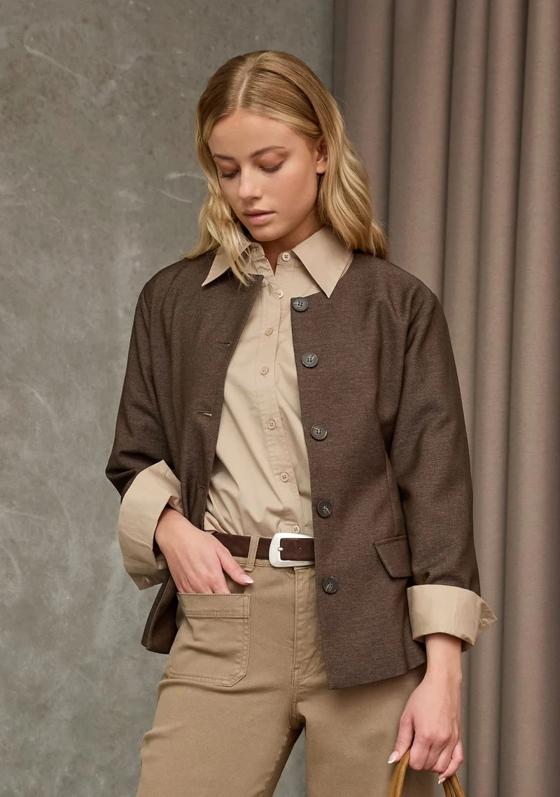 Osa Blazer - Brown Melange