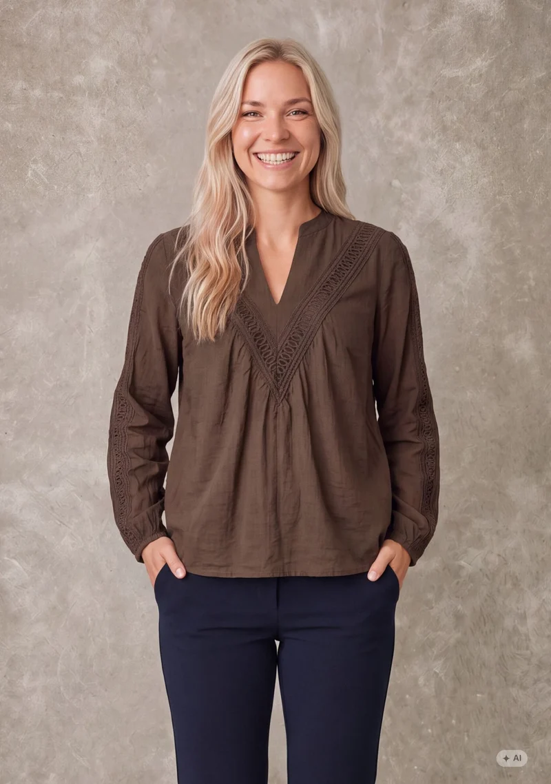 Ofia Blouse - Dark Khaki