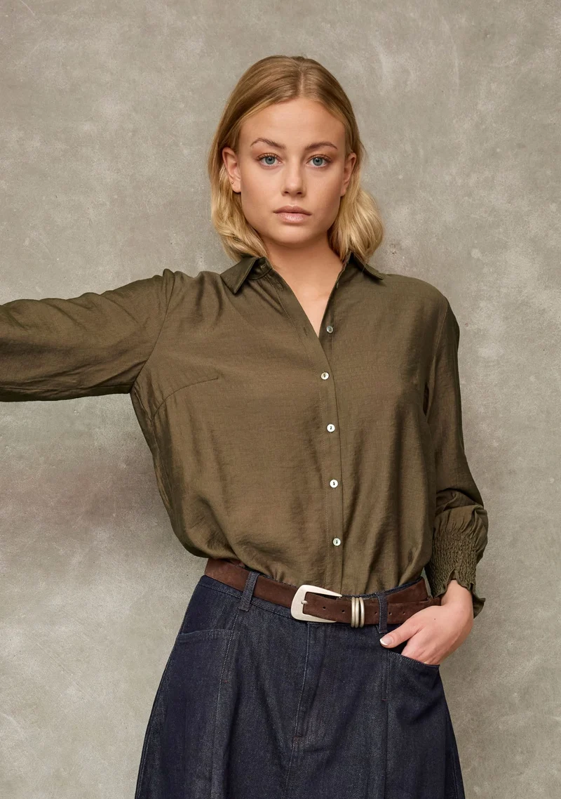 Ane Smock Shirt - Dark Khaki