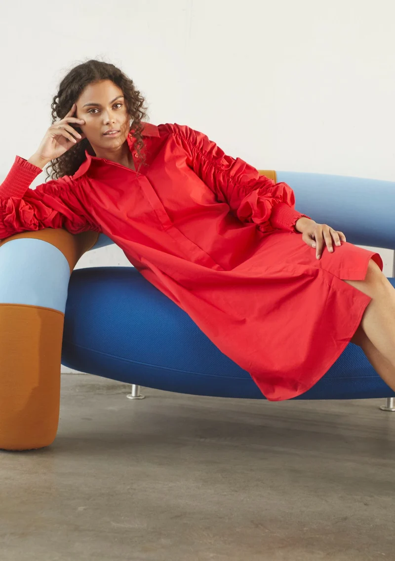 Sigga Deco Dress - Fresh Red