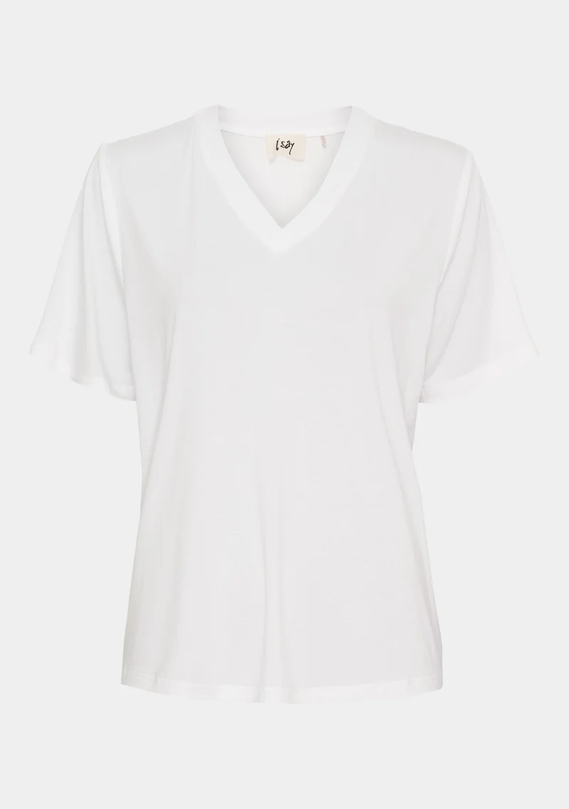 Gritt V-Neck T-Shirt - White
