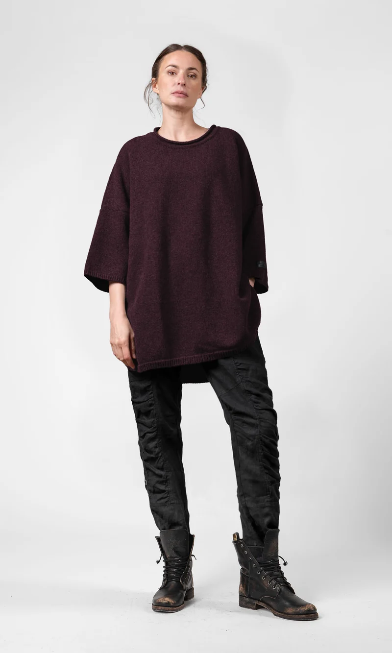 Lång stickad tröja i ull, oversize