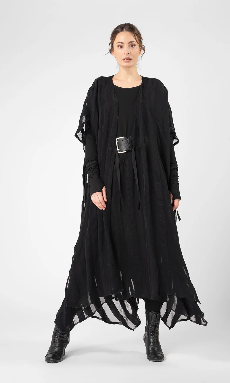 Kaftan i randig viskosmix