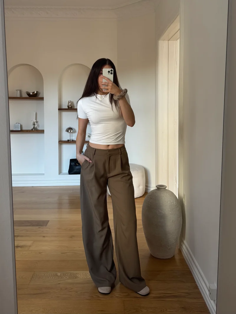 Anna bukser brun tall