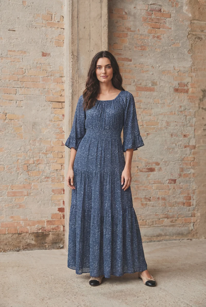 Chantel Dress - Blue Flower