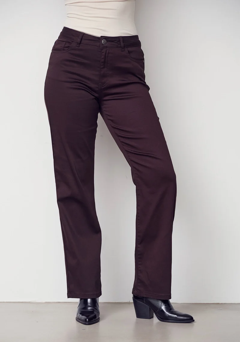 Isay Long Straight Pant - Dark brown