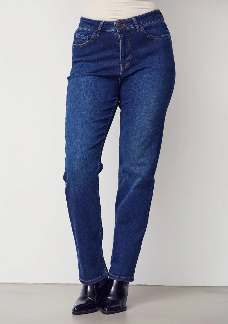 Monza Straight Jeans - Dark Blue Wash