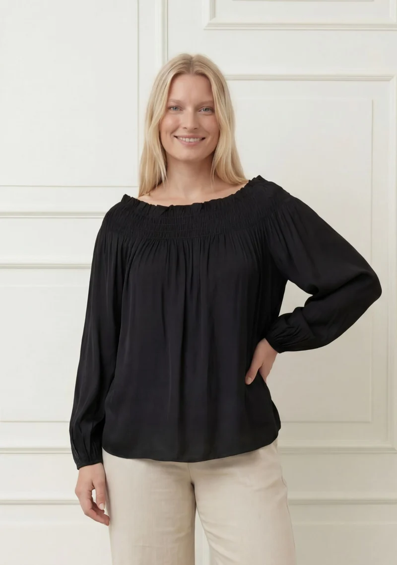 Ane Stretch Blouse - Black