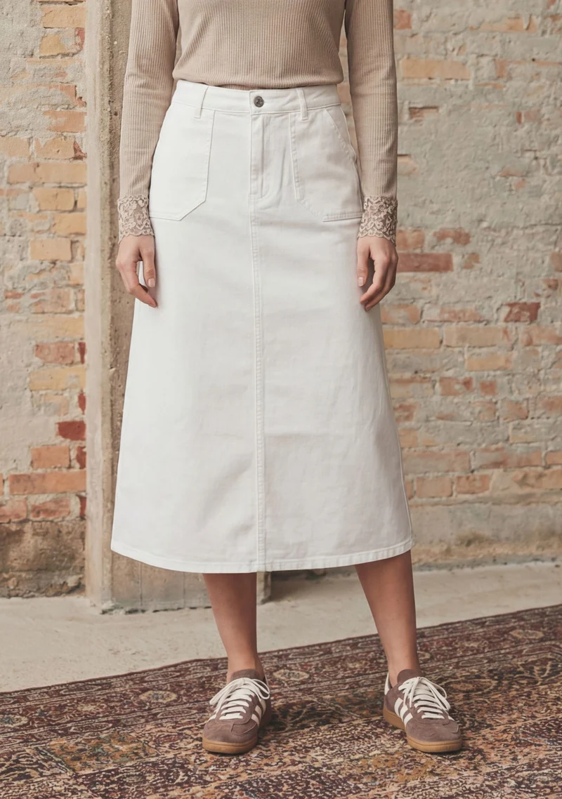 Carpi Denim Skirt - Broken White