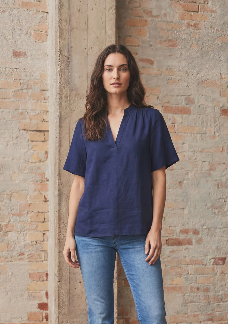 Pearl s/s Blouse - Navy