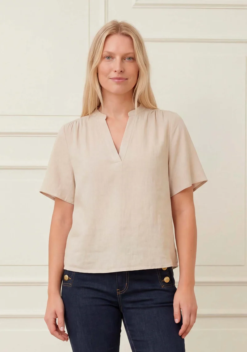 Pearl s/s Blouse - Sand