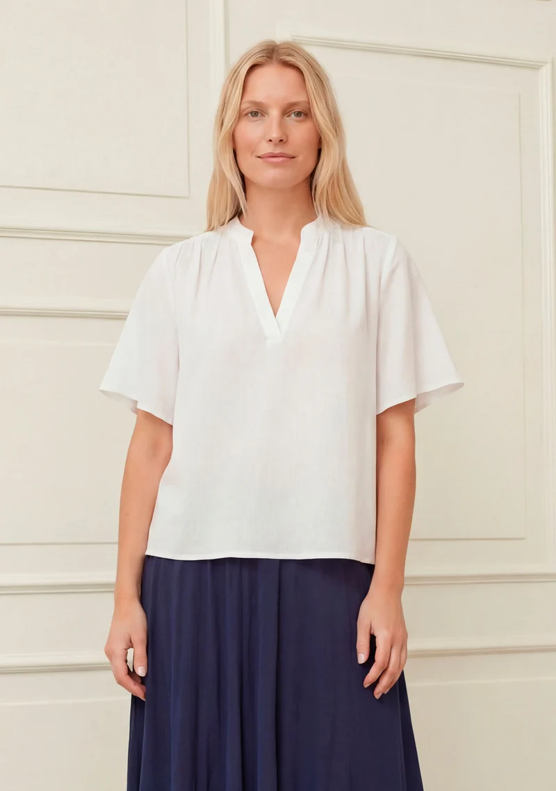Pearl s/s Blouse - White
