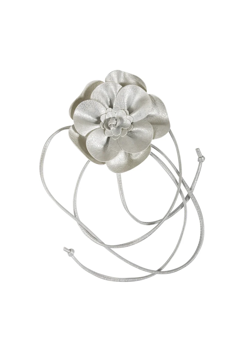 Flower wrap belt - Silver