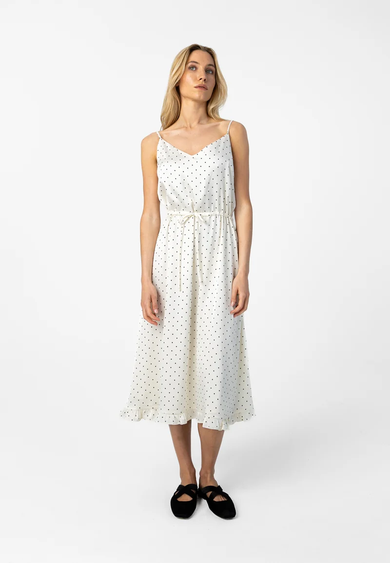 Dot strap dress - White dot