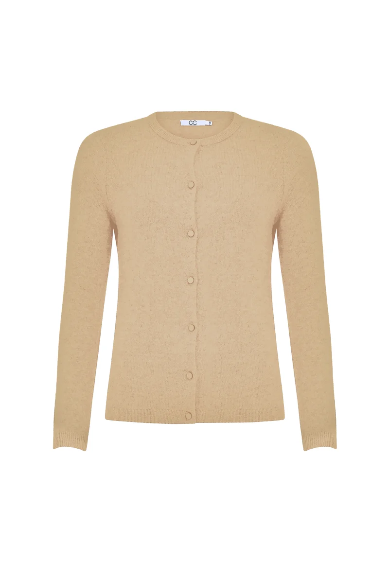 CASHMERE CARDIGAN - Camel