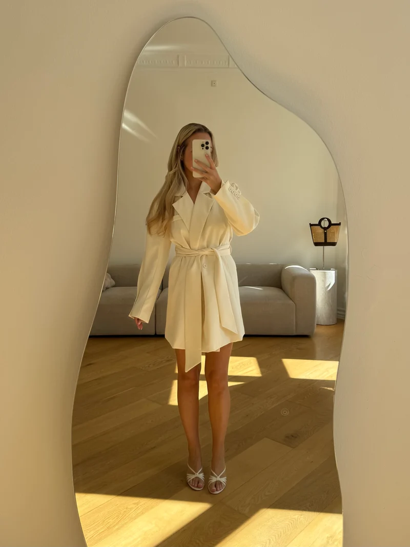 Elsa blazerkjole creme
