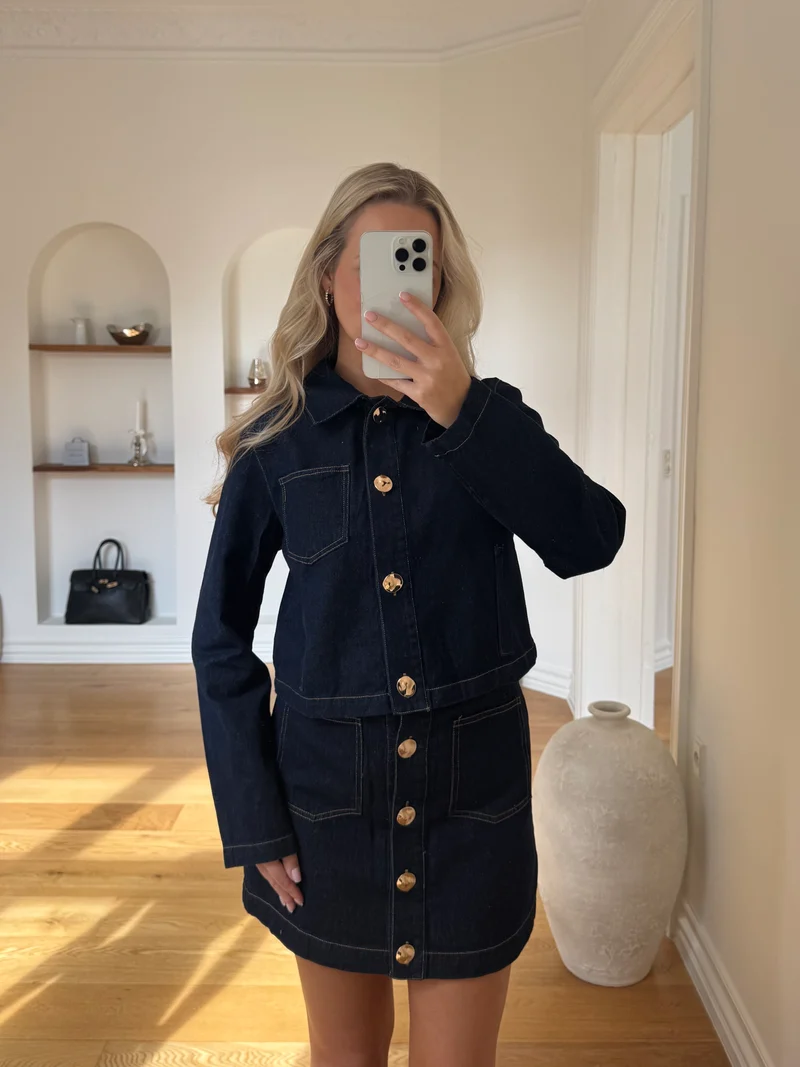 Elona denim jakke mørkeblå