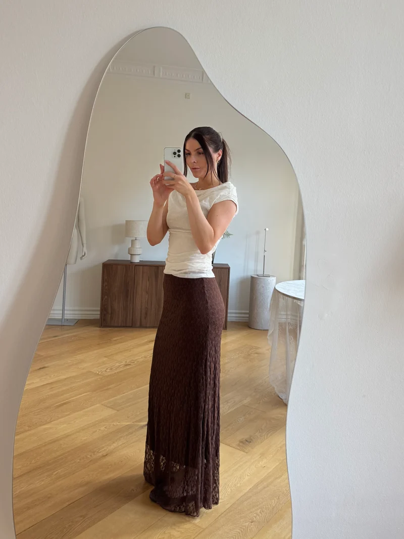 Serena nederdel mørkebrun tall