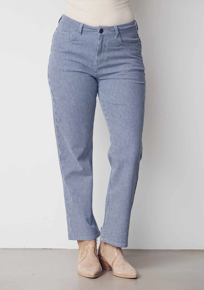 Monza Striped Jeans - Milky Stripe