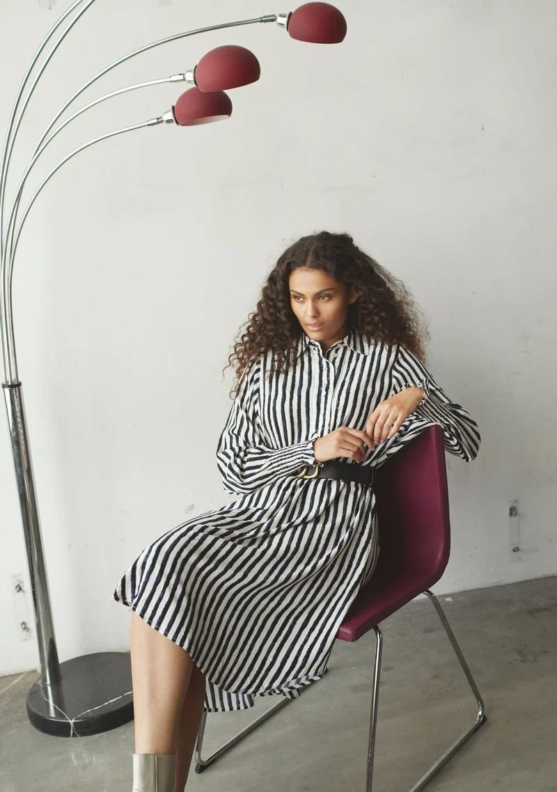Asta Smock Dress - Creamy w/Black