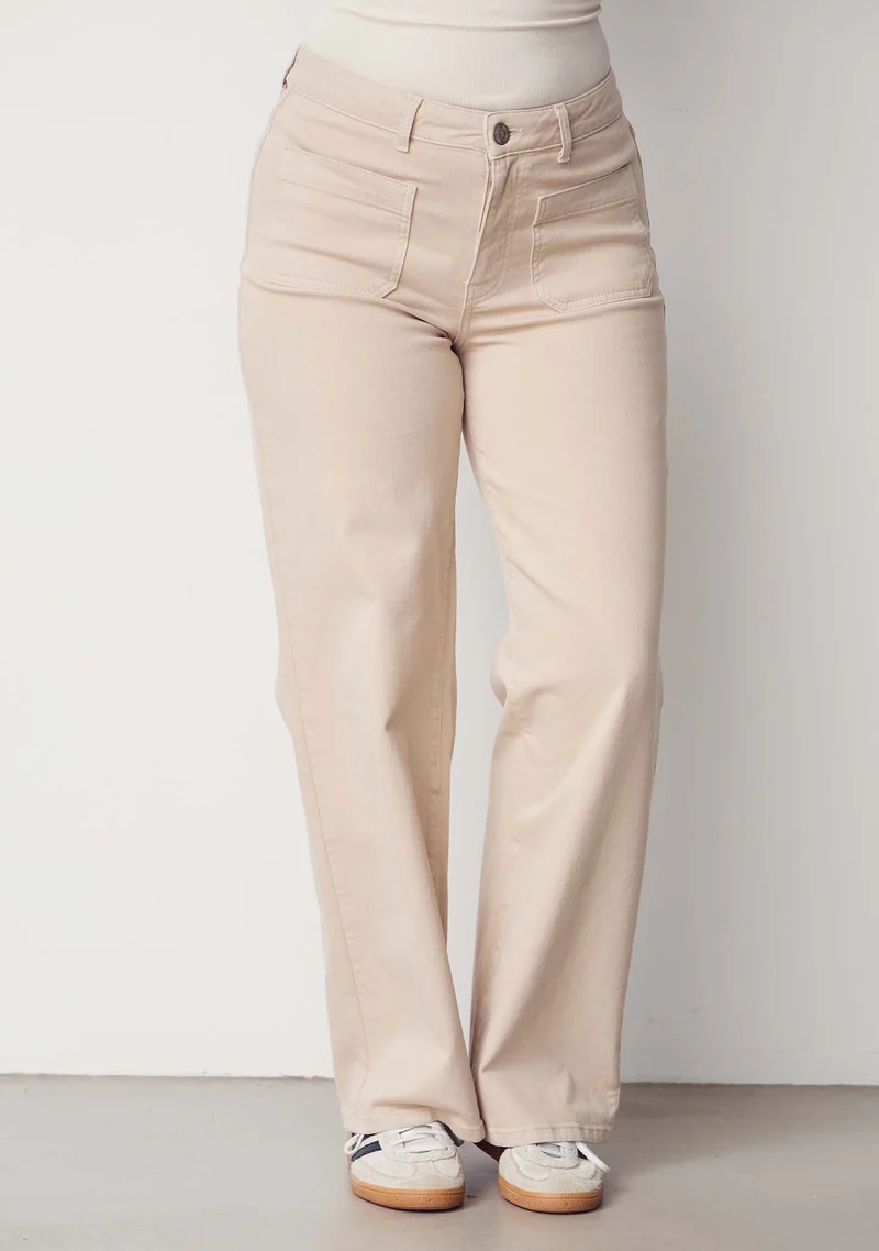 Bologna wide Twill Pant - Dark Sand