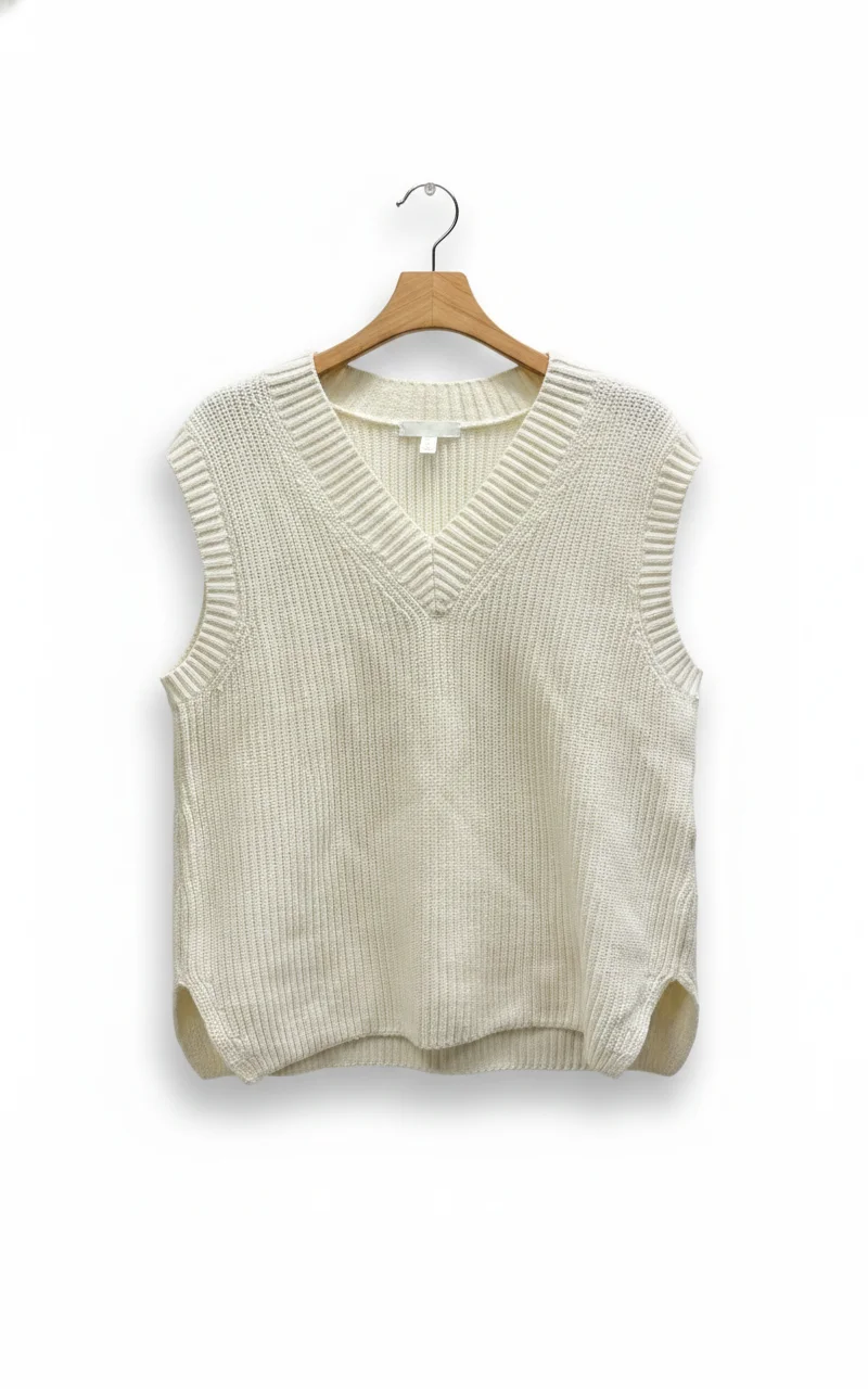 H&M Ribbad V-ringad Stickad Väst