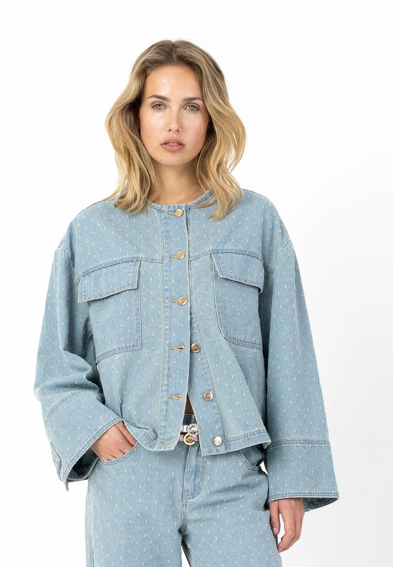 JACKA I PRICKIG DENIM - Dot denim